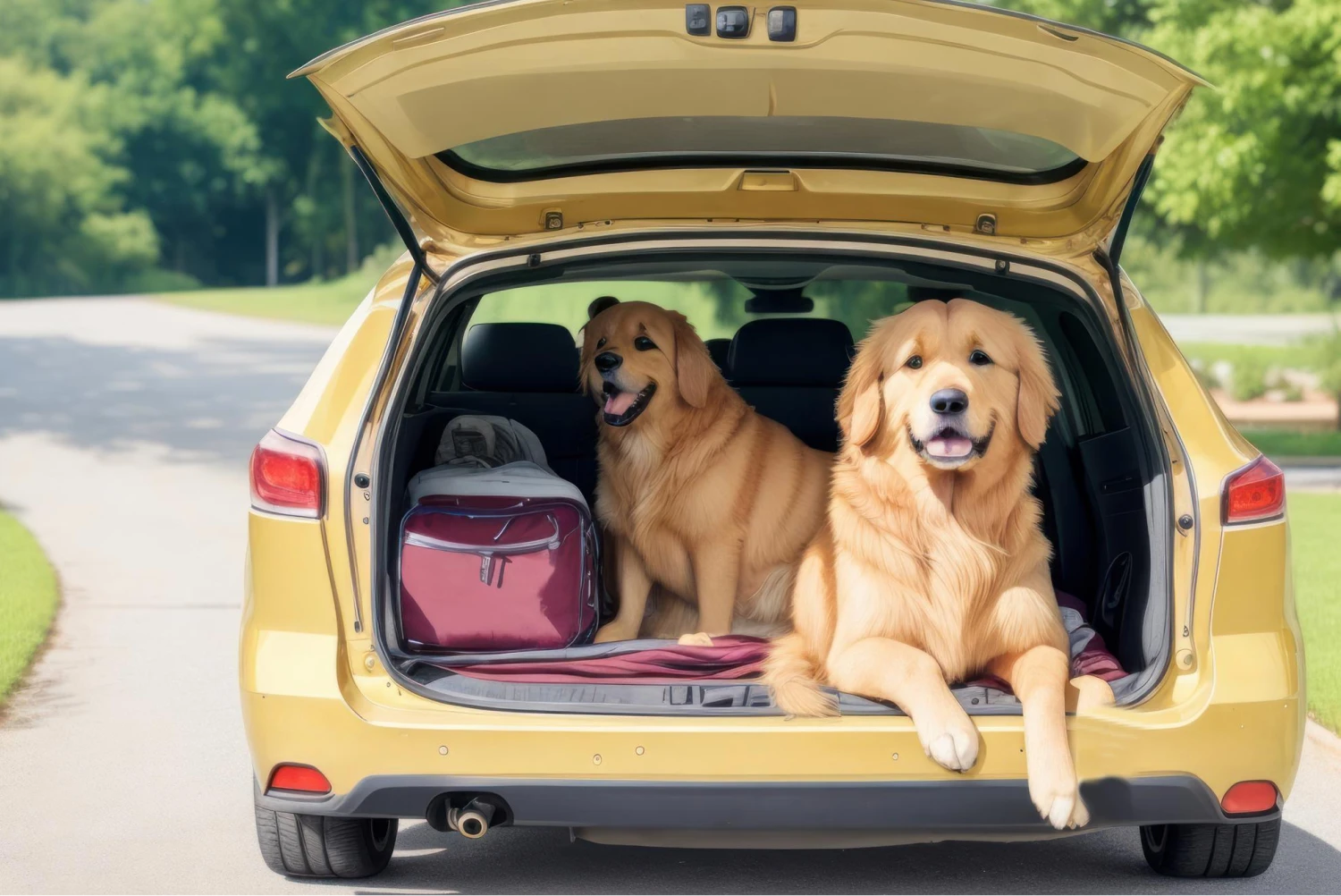 Mazda6 back seat cover for Golden Retrievers